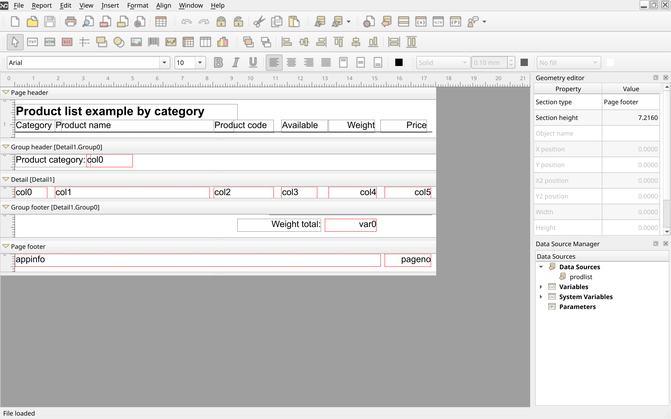 designer main window