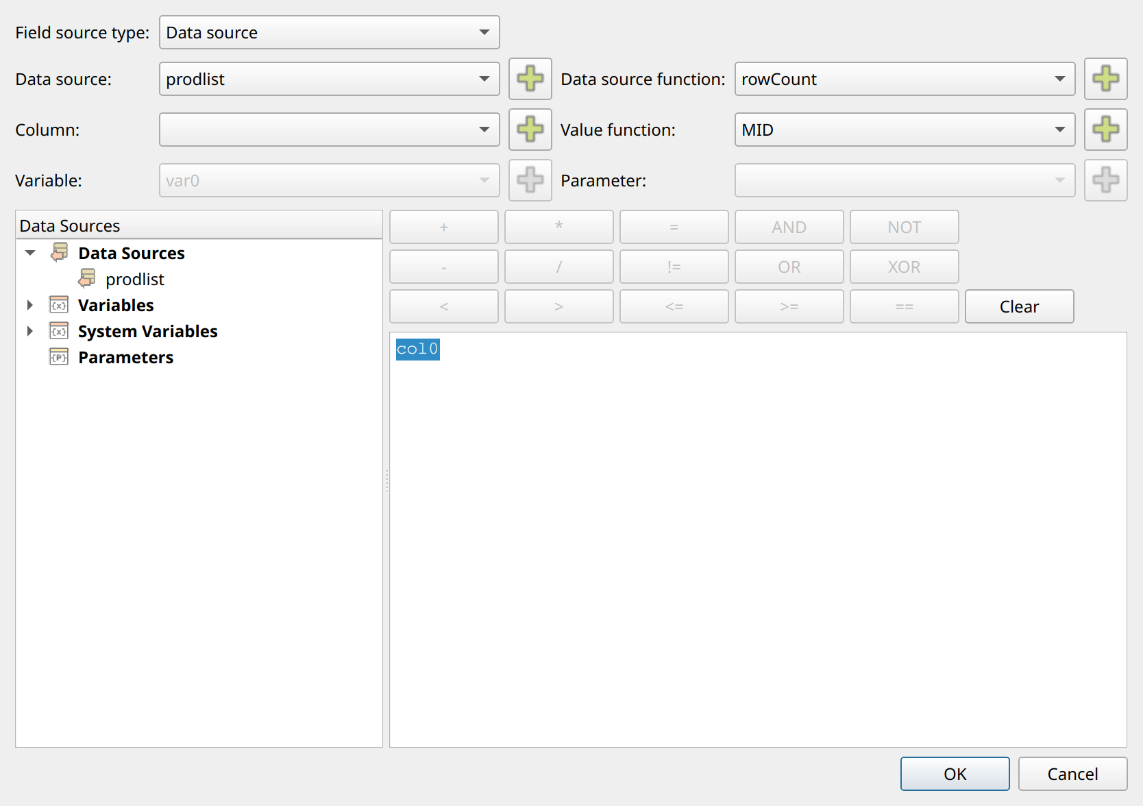 expression builder
