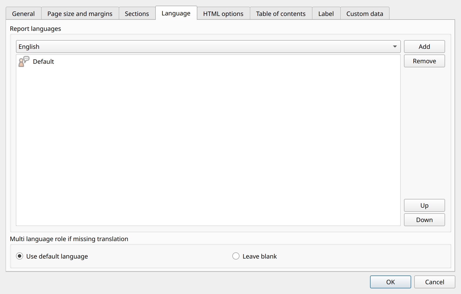 page settings language
